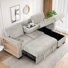 Chic Light Gray Chaise Lounge with Hidden Storage and USB Charger
