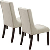 Chic White Tufted Faux Leather Dining Chairs - Set of Two