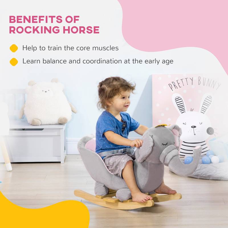 Qaba Elephant Rocking Chair - Fun & Safe Toddler Toy!