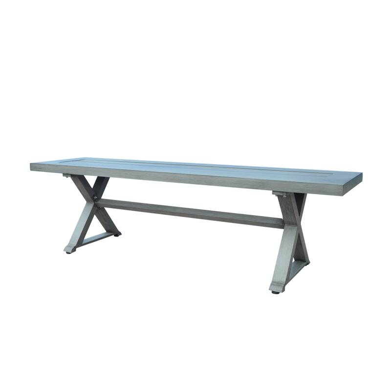 Chic Gray Aluminum Outdoor Bench