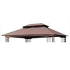 Brown Double Roof Patio Gazebo Canopy Top