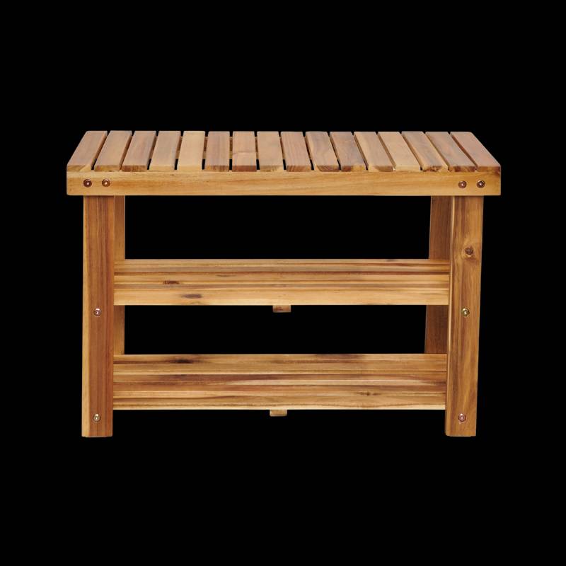 Natural Acacia Shoe Rack Bench - Stylish Entryway Organizer