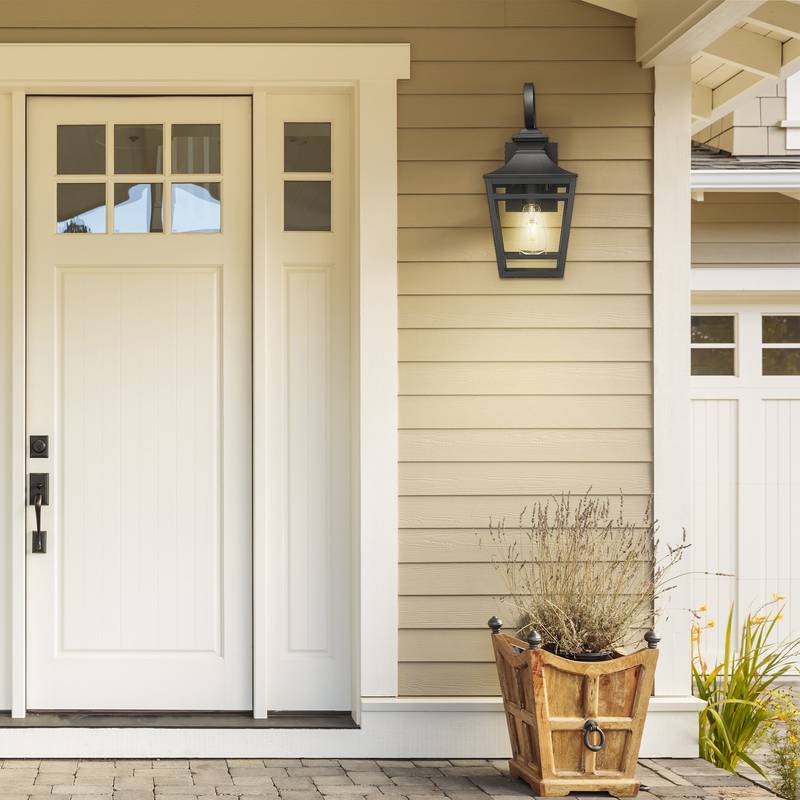 Stylish Black Outdoor Wall Lights - Waterproof Sconces for Porch & Patio (Set of 2)