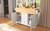 Stylish Rolling Kitchen Island with Drop Leaves and Storage