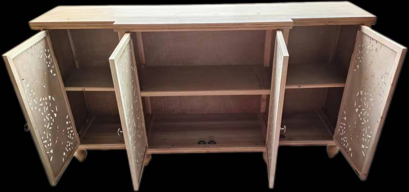 Charming Hollow-Carved Storage Cabinet