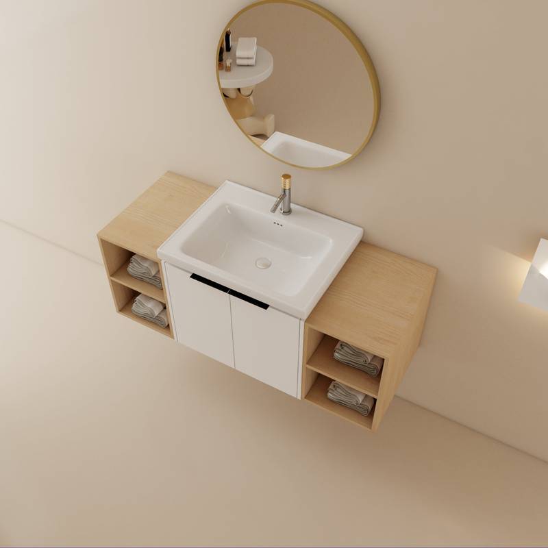 Chic Soft-Close Bathroom Vanity with Sink and Shelves