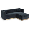 Chic Velvet Corner Sofa with Ottoman & Pillows