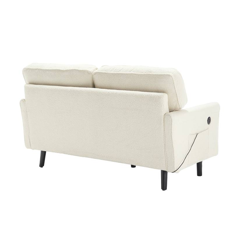 COOLMORE USB Loveseat Sofa - Cozy Mid-Century Style for Any Space