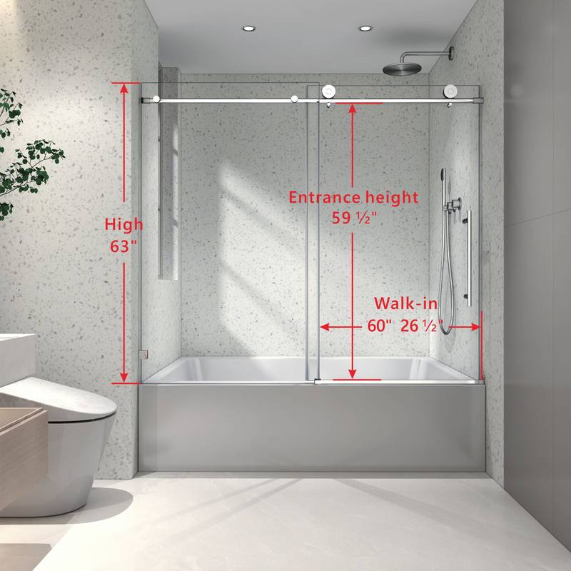 Sleek Glide Frameless Shower Door with Soft Close and Easy Clean Technology