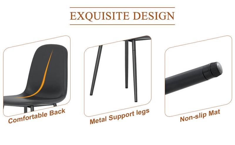 Sleek Black Dining Chair Set - Modern Comfort in Every Seat!