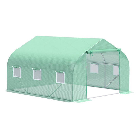 Outsunny Walk-In Greenhouse with Roll-Up Windows