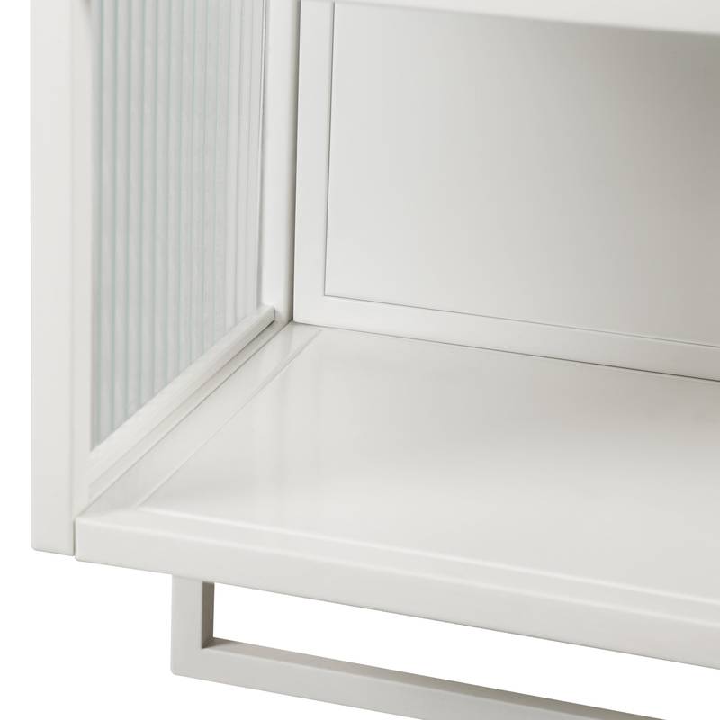 Stylish Glass Door Storage Cabinet with Towel Rack