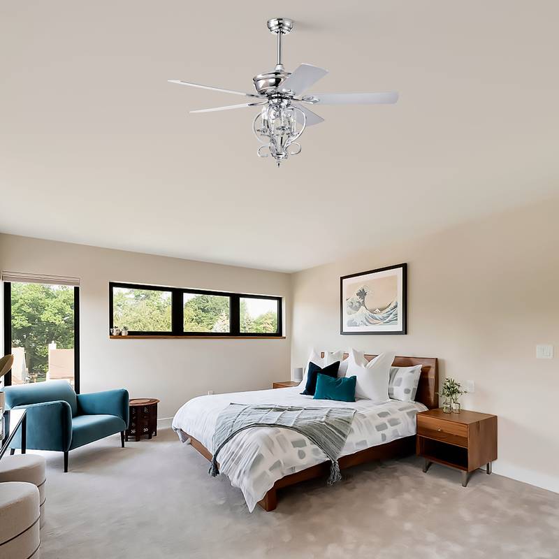 “Classic Comfort Ceiling Fan - Remote Controlled, Stylish Wood Blades”