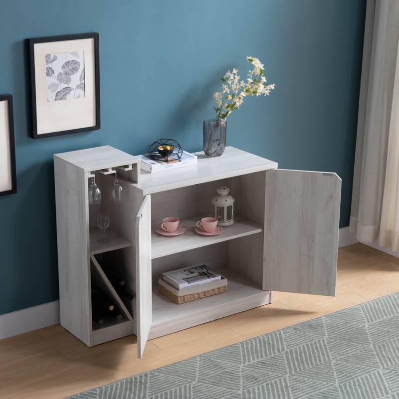 Chic Oak Wine Cabinet