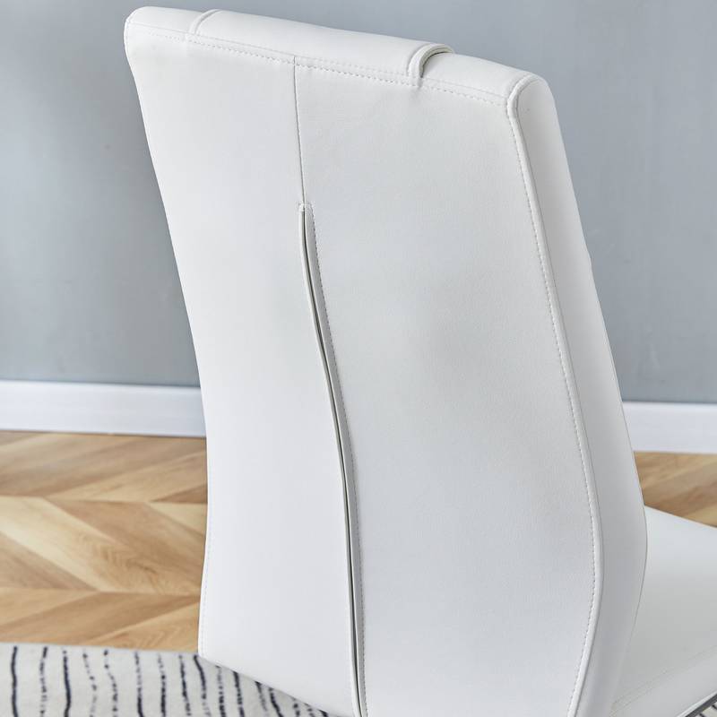 Sleek Glass Dining Set with Stylish Leather Chairs