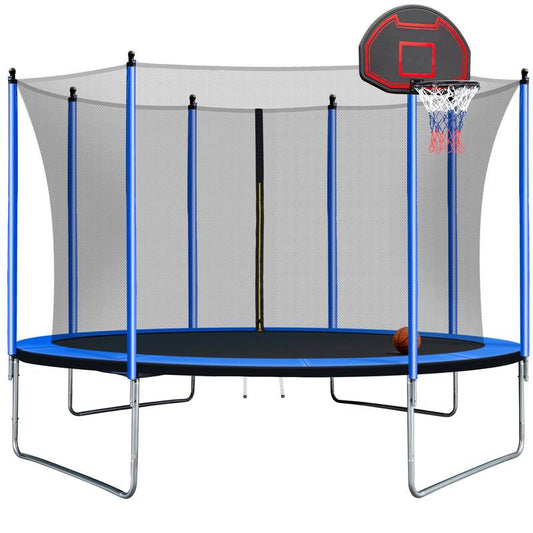 Bounce & Shoot Trampoline with Safety Net and Ladder