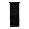 Chic Black Wine Bar Cabinet with Glass Storage