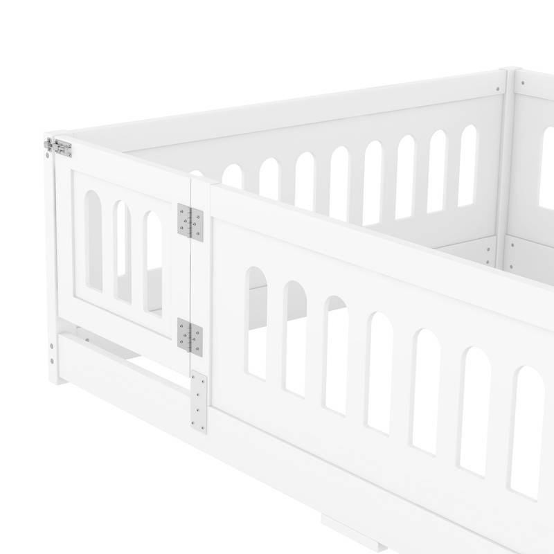 Cozy Guardrail Floor Bed for Kids