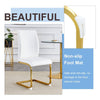 Elegant Arch Dining Chairs - Set of 4 White with Gold Legs