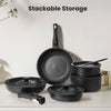 Sleek Non-Stick Pots and Pans Set with Easy Grip Handle