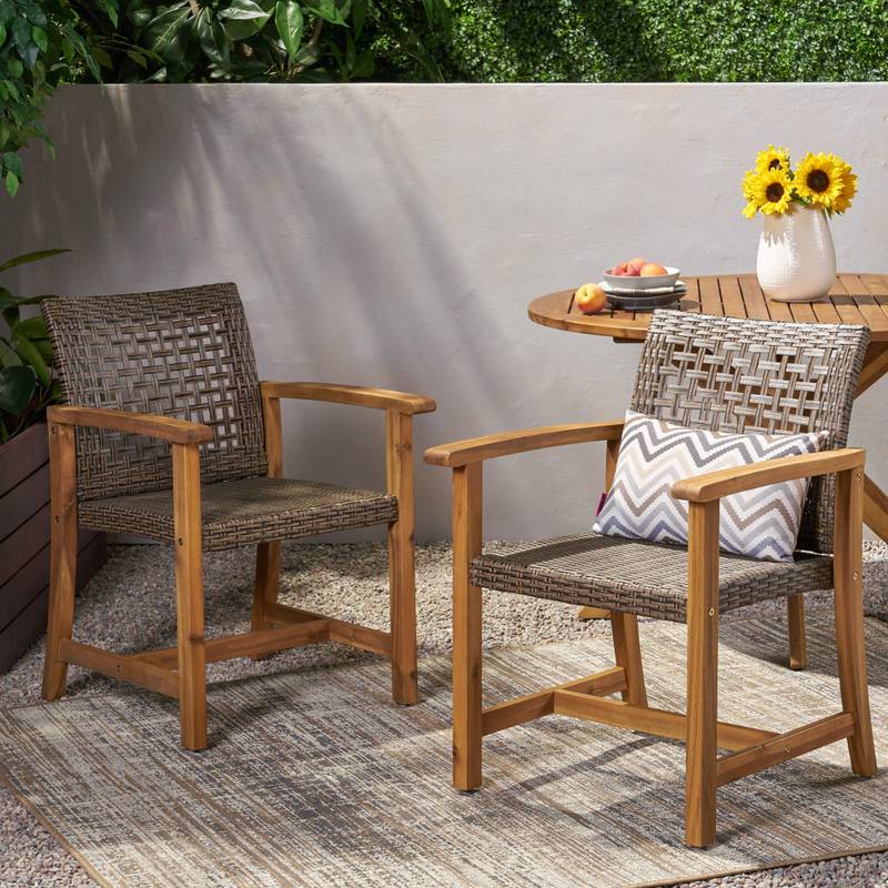 Hampton Wood & Wicker Dining Duo