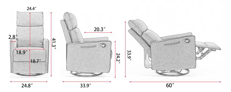 Cozy Beige Swivel Rocker Glider Chair