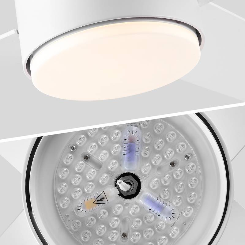 Sleek LED Ceiling Fan with White Blades