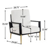 Chic White Accent Armchair with Gold Legs