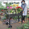 Garden Cart Planter with Wheels - Mobile Elevated Bed for Herbs & Veggies