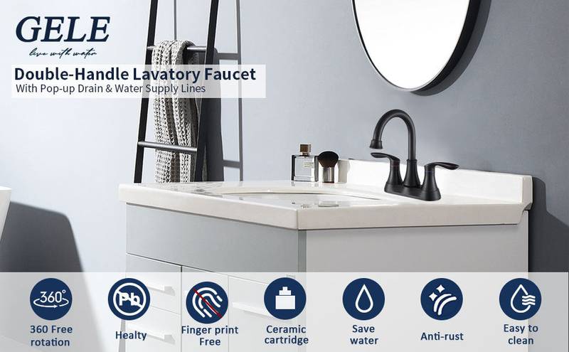 Elegant Bronze Bathroom Faucet with Pop-Up Drain