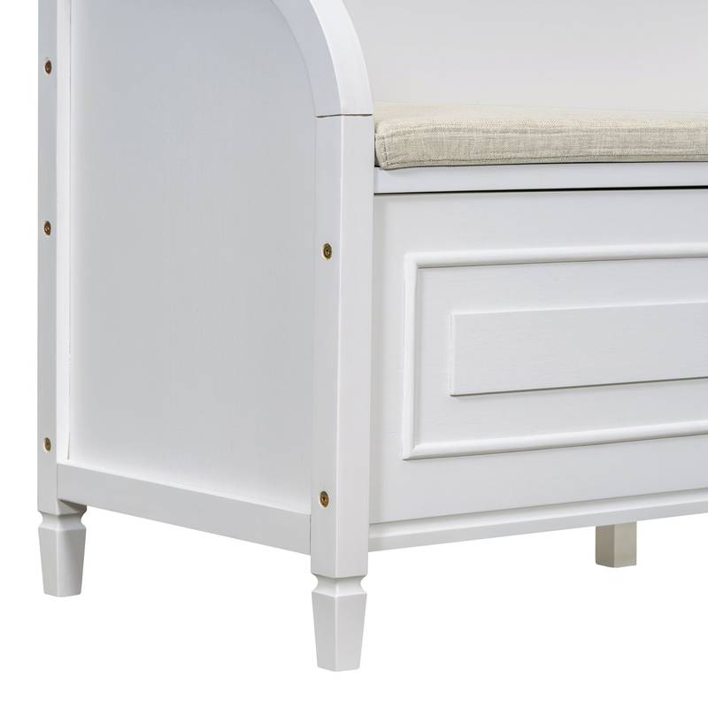 Rustic Charm Storage Bench with Safety Hinge