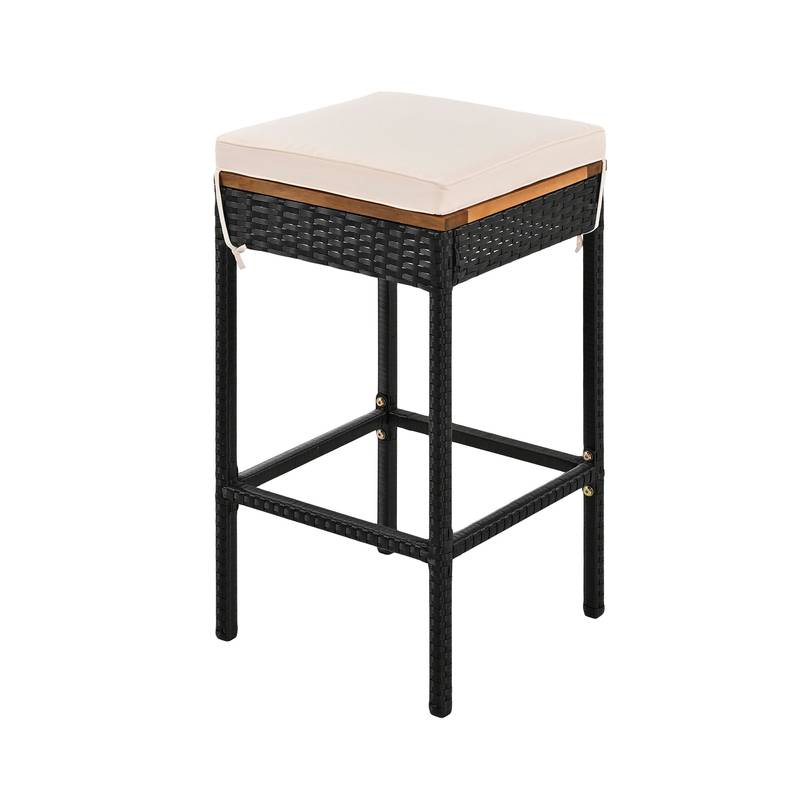 Charming Acacia Outdoor Bistro Set with Cushions