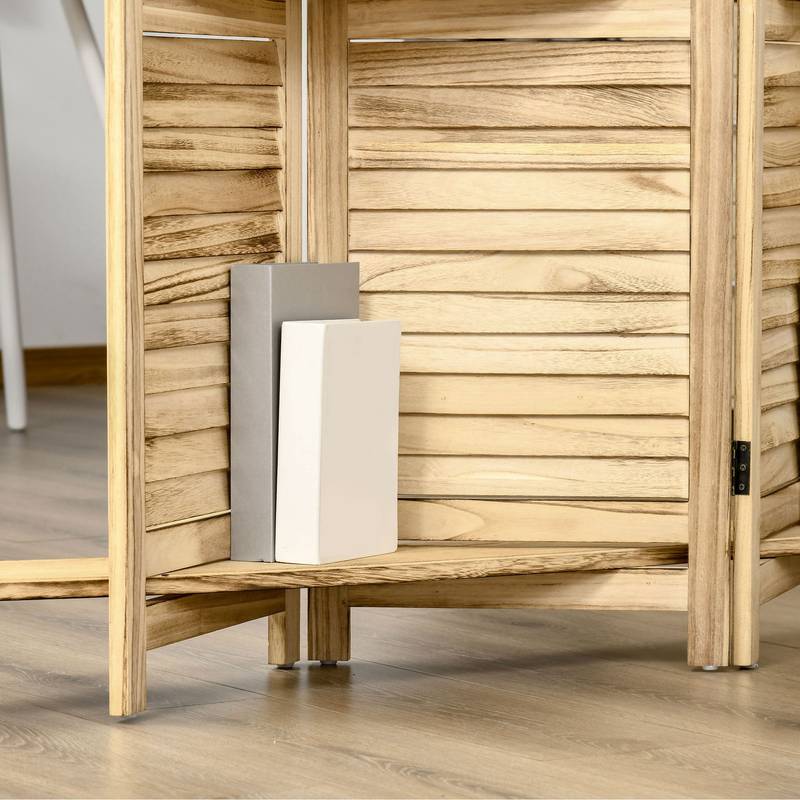 Cozy Divider – Stylish Wood Privacy Screen with Shelves