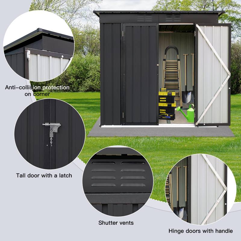 Chic Black Garden Shed for Stylish Storage