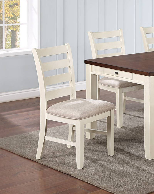 Beige Ladder Back Dining Chairs - Set of Two