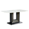 Chic Faux Marble Dining Set with U-Shaped Legs and Stylish Chairs