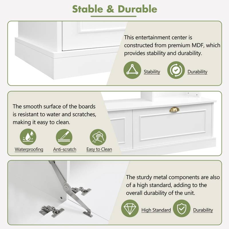 Sleek Modern Entertainment Center with Bookshelves