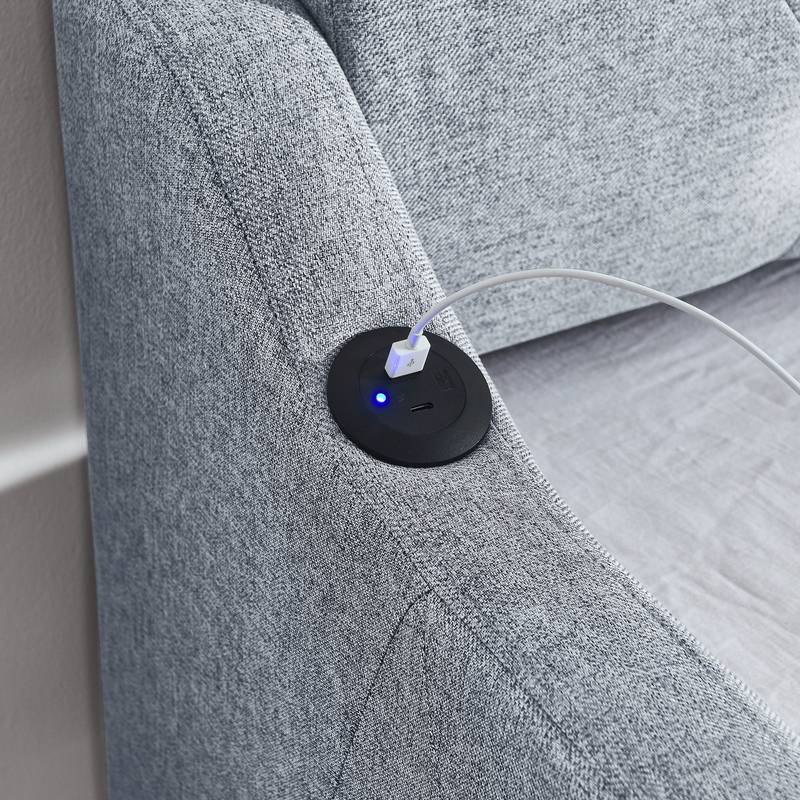 Cozy Grey Daybed with Hidden Trundle and USB Charging