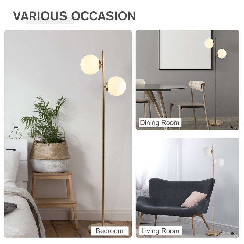 Stylish Glass Shade Floor Lamp