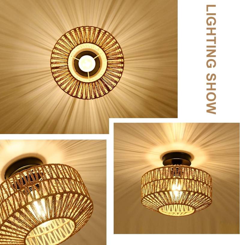 Chic Boho Rattan Ceiling Light