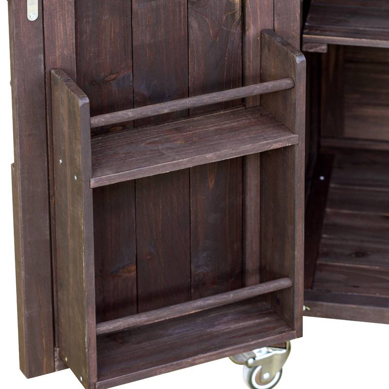 Rustic Rolling Outdoor Kitchen Bar & Grill Station