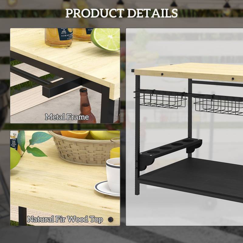 Sunny Outdoor Serving Cart – Roll and Serve in Style!