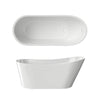 Luxury Deep Soaker Freestanding Tub - Glossy White with Chrome Finish