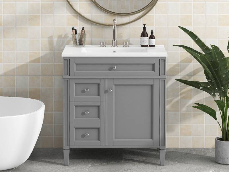 Chic Modern Bathroom Vanity with Stylish Sink and Ample Storage