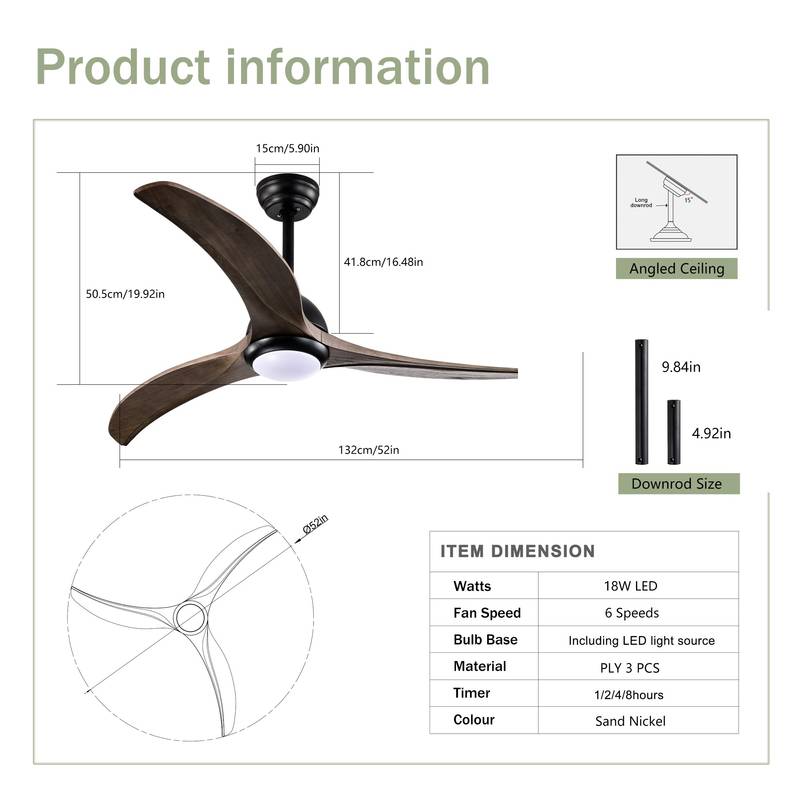 Chic Ceiling Fan with Remote & Light - Perfect for Any Space!