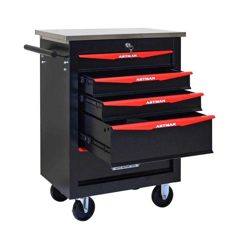 Rolling Tool Cart with Stainless Steel Top – Smart Storage for Garage & Workshop