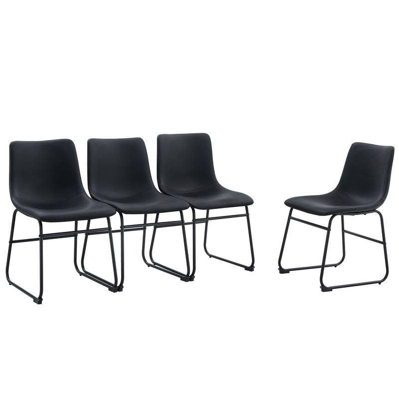 Sleek Black PU Leather Chair