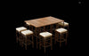 Charming Acacia Outdoor Bistro Set with Cushions