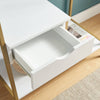 Chic White & Gold Clothes Rack with Open Shelves