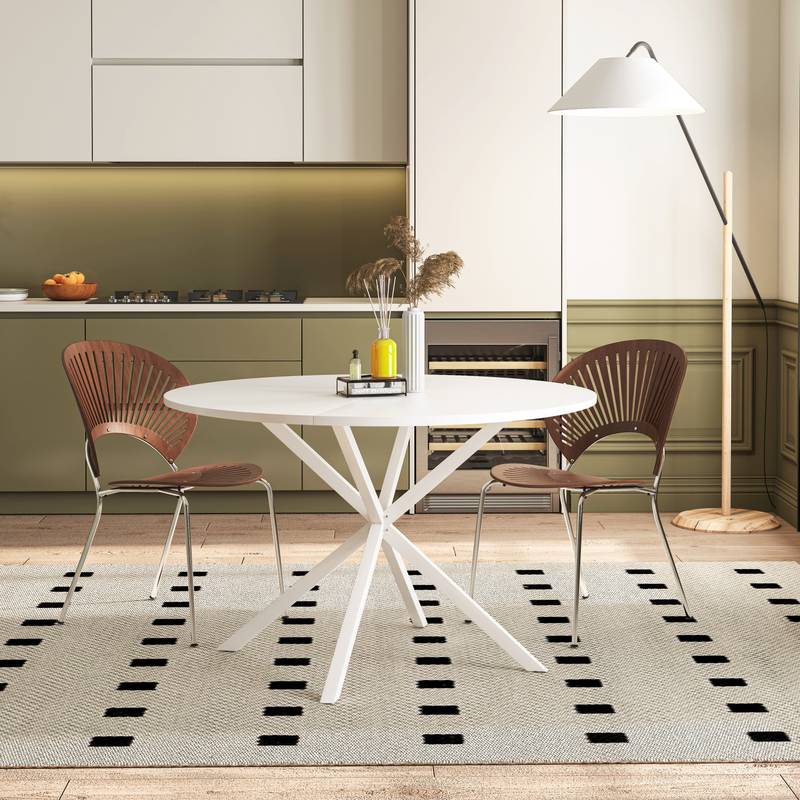 Chic Round Dining Table with Removable Top